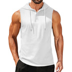Coofandy Men'S Workout Hooded Tank Tops Sleeveless Gym Hoodies Cotton Muscle Cut Off Shirt Bodybuilding Henley Shirts