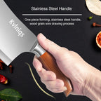 7-inch Butcher Knife Meat Cleaver, Heavy Duty Bone Chopper, Multipurpose Kitchen Chef Knife Chopping Bone, Professional Grade High Carbon Stainless Steel Blade with Full Tang Ergonomic Non-Slip Handle