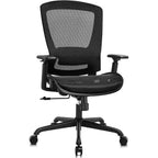 Ergonomic Mesh Office Chair,Comfy Computer Desk Chair - Bifma 5.1 Certified Commercial Swivel Task Chair For Home Office - Adjustable Lumbar Support & Armrests,Tilt Function,Wide Seat (Black)
