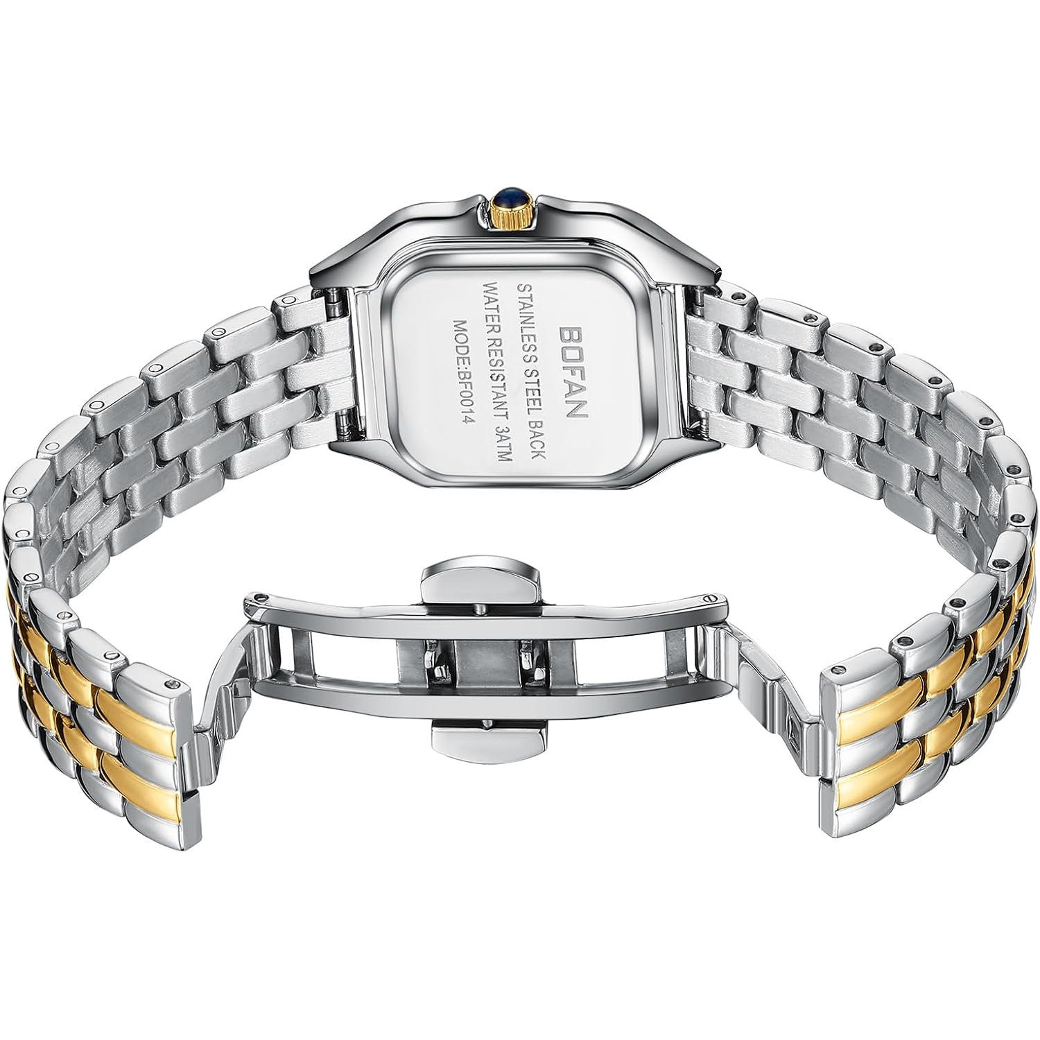 Bofan Small Gold Watches For Women Easy Reader Ladies Quartz Wrist Watch With Stainless Steel Band,Roman Dial,Water Resistant,Bracelet Adjuster Included