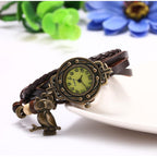 JewelryWe Women Quartz Bracelet Watch Fashion Weave Wrap Around Leather Wrist Watch Classic Bracelet Watch for Summer Beach for Mother's Day