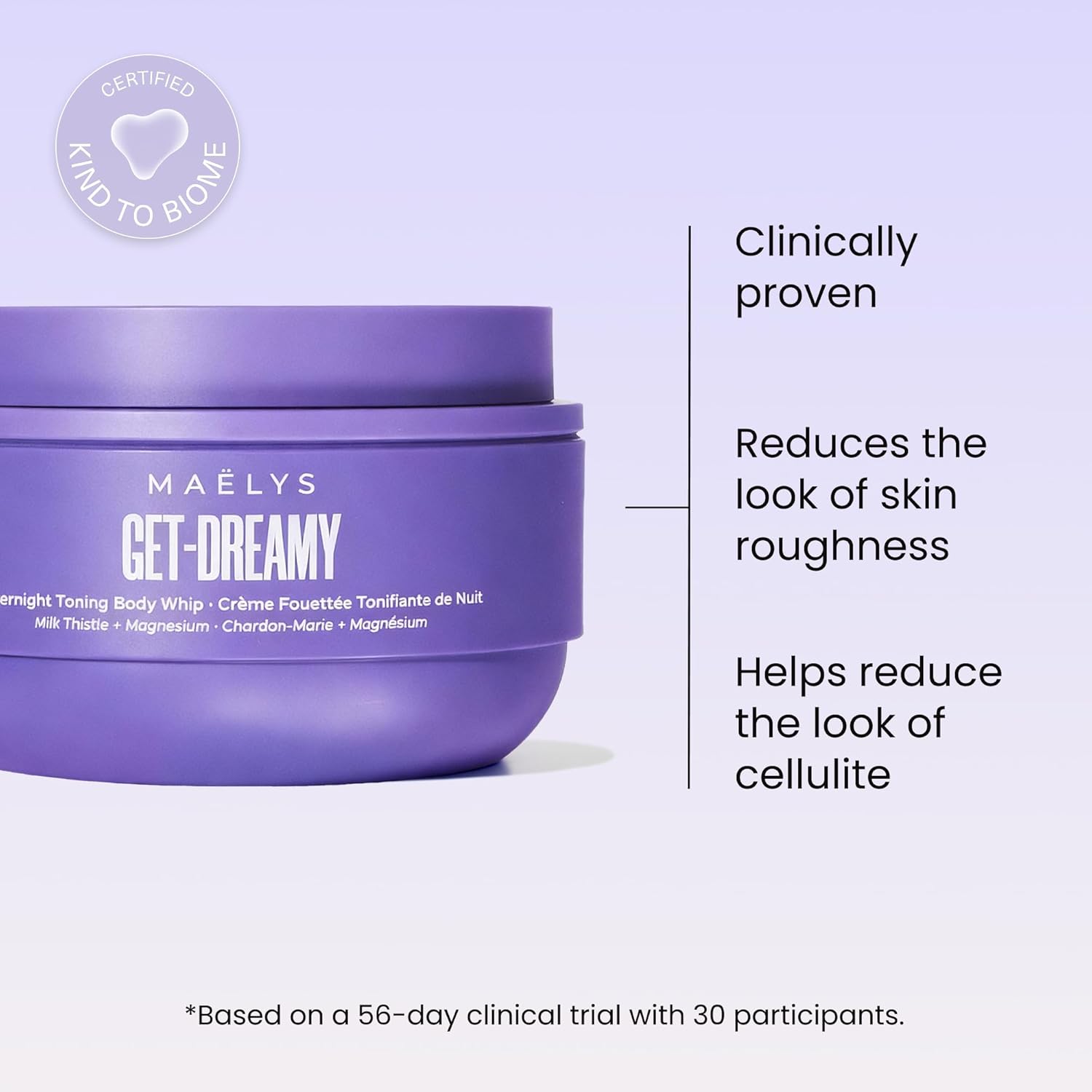 MAËLYS GET-DREAMY Overnight Toning Whip - Cellulite Cream & Skin Tightening Support with Milk Thistle + Uva-Ursi - Moisturizing Body Cream in a Whipped Texture (6.8 Fl Oz)