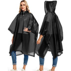 2 Pack Rain Ponchos For Adults Reusable - Raincoats Survival Emergency Heavy Duty Rain Coat With Drawstring Hood