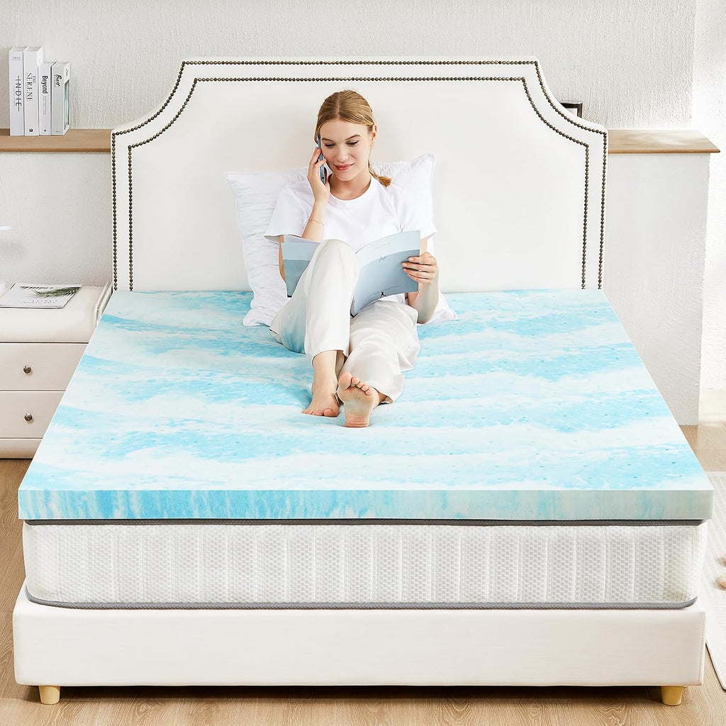 Sweetcrispy Memory Foam Mattress Topper Twin Xl, 3 Inch Thick Gel Infused Cooling Toppers Pad For Twin Xl Size Bed, Sleeper Sofa, Rv, Camper, Certipur Us Certified, Ventilated And Breathable