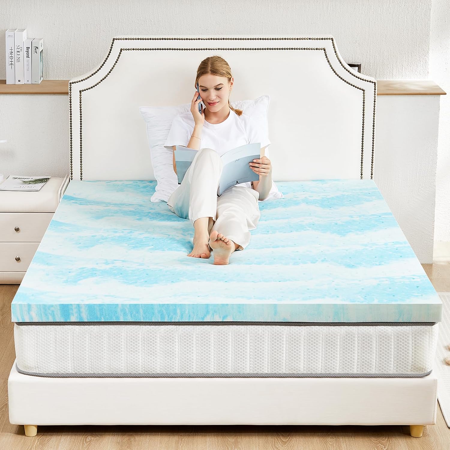 Sweetcrispy Memory Foam Mattress Topper Twin Xl, 3 Inch Thick Gel Infused Cooling Toppers Pad For Twin Xl Size Bed, Sleeper Sofa, Rv, Camper, Certipur Us Certified, Ventilated And Breathable