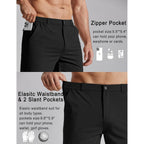 Coofandy Mens Golf Shorts 7" Inseam Lightweight Quick Dry Shorts Elastic Waistband With 3 Pockets Upf50