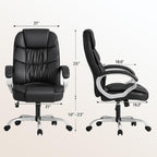 Homall Office Chair High Back Computer Desk Chair, Pu Leather Adjustable Height Modern Executive Swivel Task Chair With Padded Armrests And Lumbar Support (Black)