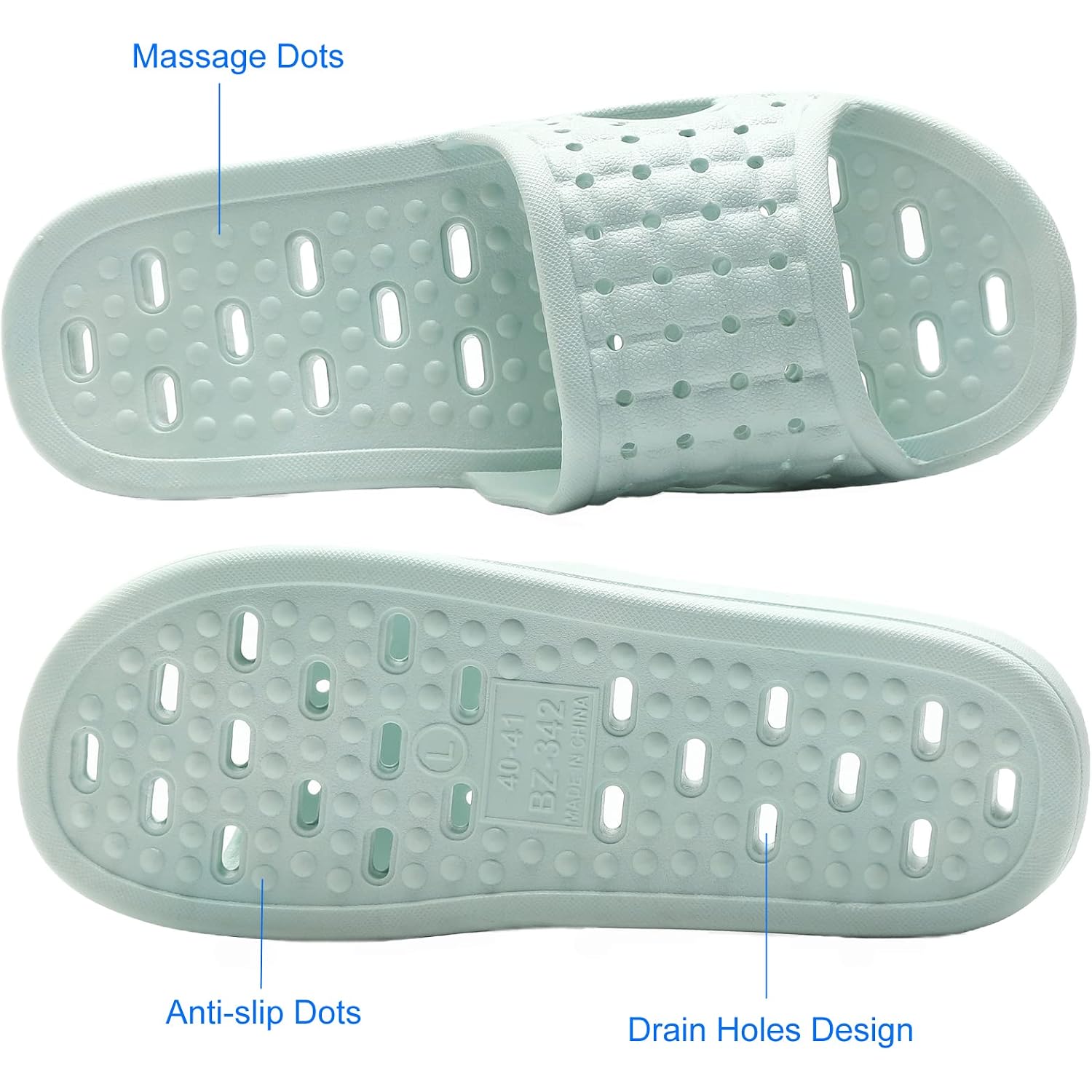 Cozyarea Shower Shoes Quick Dry Non-Slip Bathroom Slippers For Men Women Dorm Home Slides