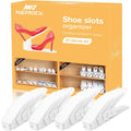Shoe Slots Organizer, 20 Pack Adjustable Shoe Rack Stacker Storage Space Saver, Double Deck Shoe Rack Holder For Closet Organization (White)