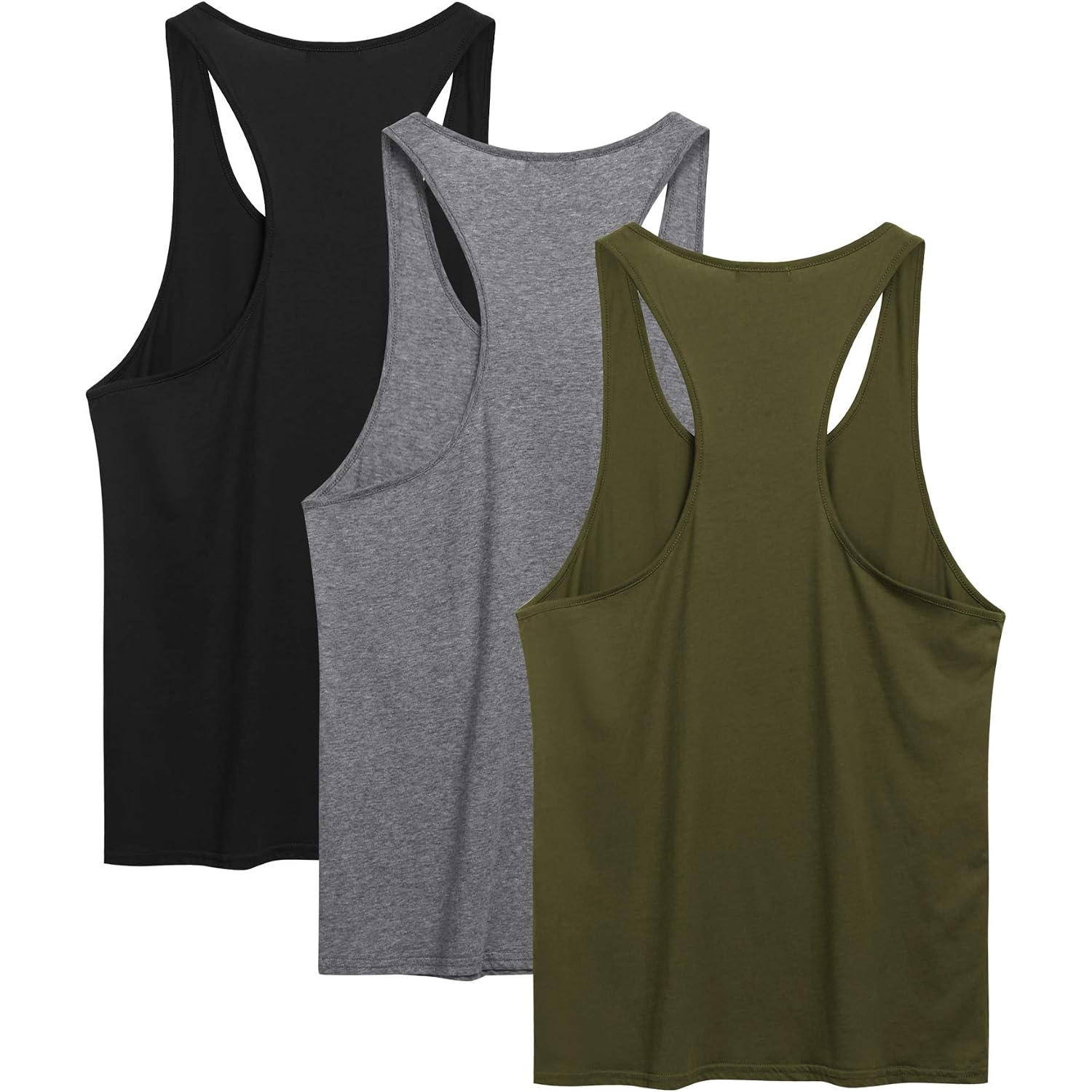 Coofandy Men'S 3 Pack Tank Tops Cotton Performance Sleeveless Casual Classic T Shirts
