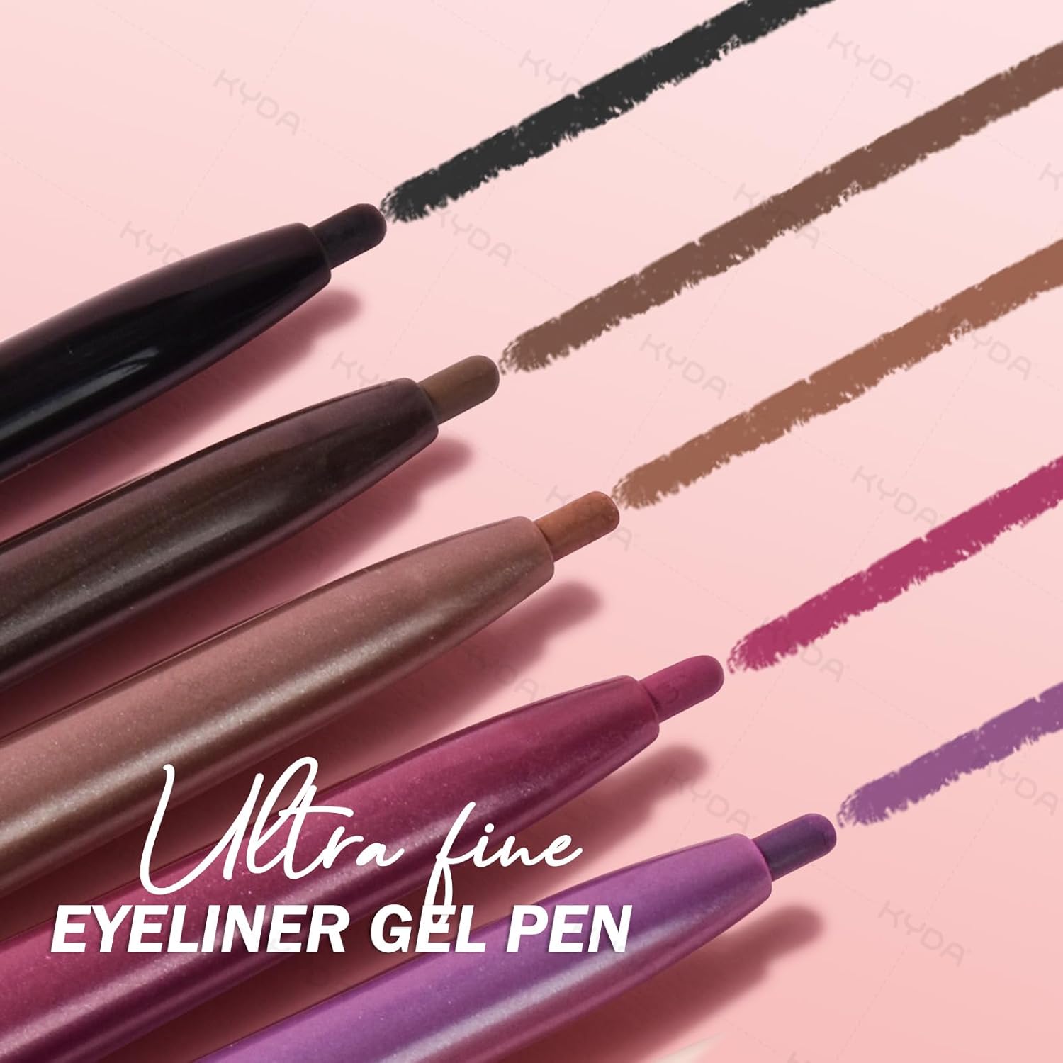 KYDA 2 Pcs Light Brown Gel Eyeliner Pencil, Smooth Creamy Matte Eyeliner, Retractable Crayon Eye Liner, Lasting Ultra-Pigmented, Waterproof Smudge-proof