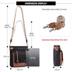 Roulens Crossbody Bags For Women,Multi Pocket Crossbody Purses Vegan Leather Shoulder Handbags Travel Purse Adjustable Strap
