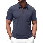 Men'S Polo Shirts Short Sleeve Casual Summer Cotton Shirts For Men Performance Collared Golf Shirts With Pocket