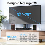 Perlesmith Universal Swivel Tv Stand For 32-75 Inch Tvs, Table Top Tv Stand Base Up To 99 Lbs, 4 Height Adjustable Universal Tv Legs With Tempered Glass Base, Max Vesa 600X400Mm, Pstvs02-N1