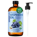 Yoken Organic Grapeseed Oil 16 Oz Glass Bottle - Usda 100% Pure & Natural Cold Pressed Grape Seed Carrier Oil For Skin & Hair - Single Ingredient, Hexane Free, Light & Silky Body Moisturizer