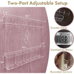 Acrylic Straw Holder For Cabinet Door - Child-Safe Organizer & Dispenser With Smooth Rounded Edges For Kitchen Accessories Storage, Adhesive Circles Included (Clear Transparent)
