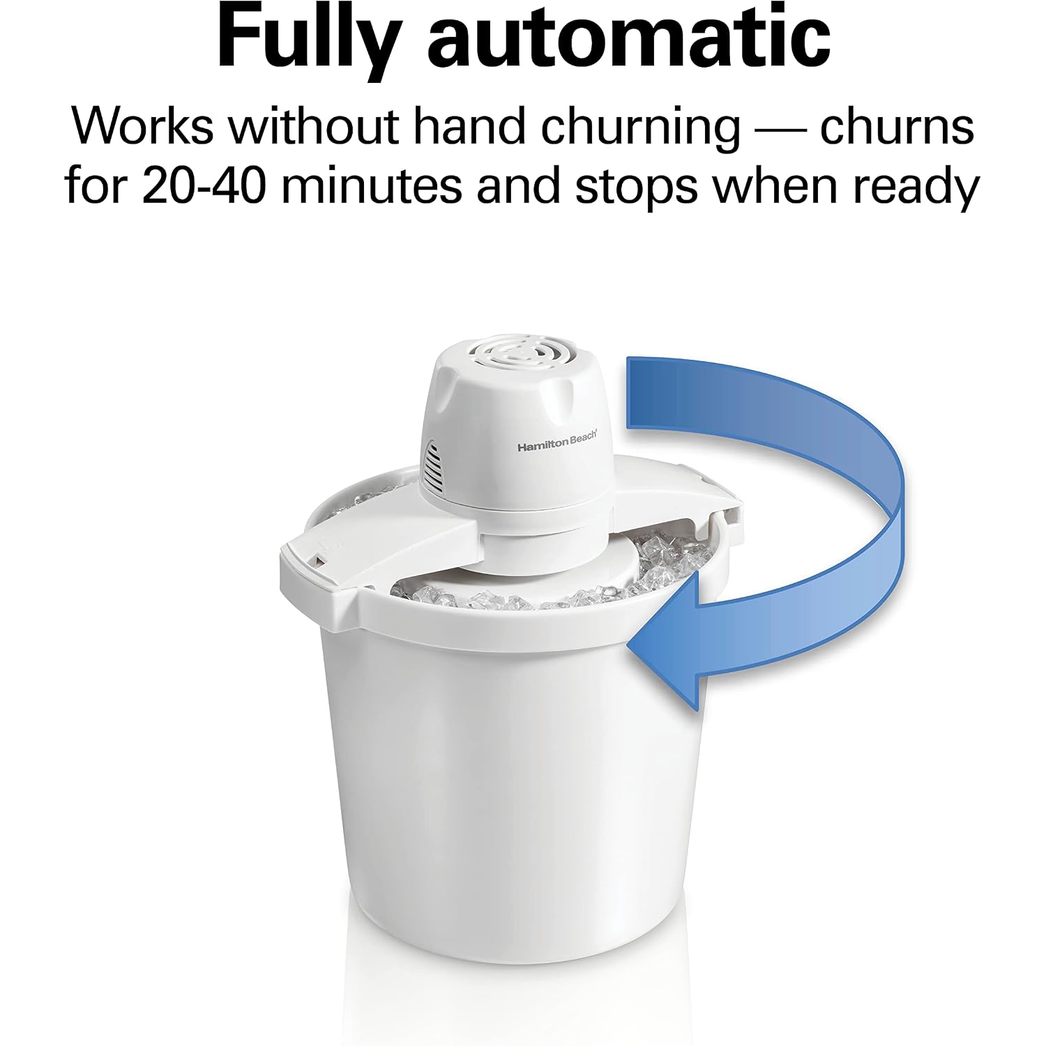 Hamilton Beach Automatic Electric Ice Cream Maker & Frozen Yogurt Machine | 4 Quart | Makes A Variety Of Treats Including Sorbet, Sherbet, Gelato, Custard |Simple & Customizable | White | 68330N