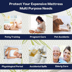 Bamboo Mattress Protector With Zipper - 100% Waterproof King Size Cooling Mattress Cover - Ultra Soft Jacquard Fabric Breathable Noiseless Mattress Pad Cover - Zippered Mattress Encasements