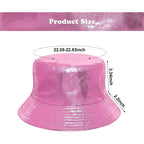Fumwase Metallic Bucket-Hat Unisex Trendy Fisherman Sun Cap Packable Party Accessories Hats For Men Women