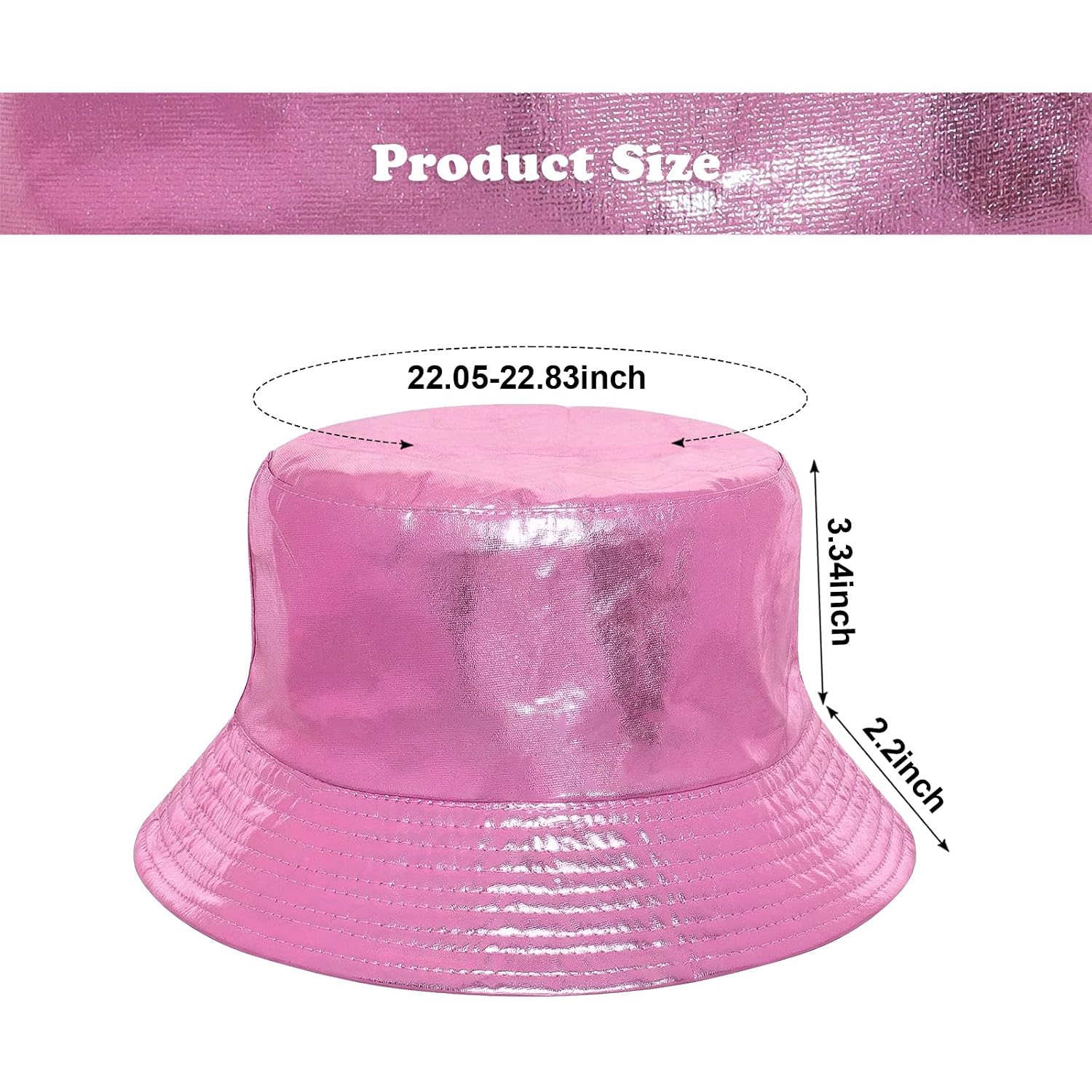 Fumwase Metallic Bucket-Hat Unisex Trendy Fisherman Sun Cap Packable Party Accessories Hats For Men Women