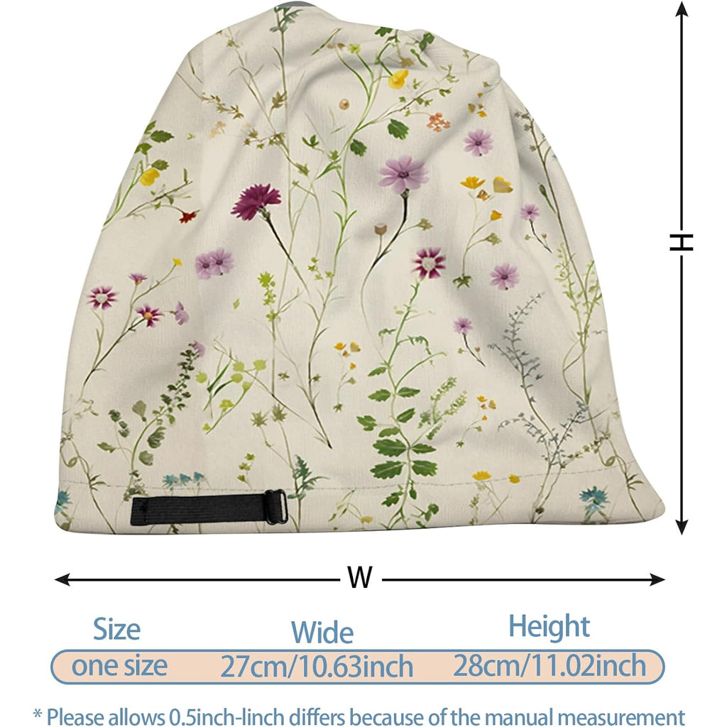 Chemo Cap Adjustable Slouchy Beanie Cancer Headwear Hats Stretch Soft for Men Women Girls Aesthetic Cute Floral