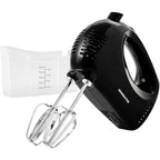 OVENTE 5-Speed Corded Electric Hand Mixer with Stainless Steel Whisks, Compact Portable Design with Snap-On Storage Case,150W Lightweight Handheld Mixer for Baking & Cooking, Black HM151B