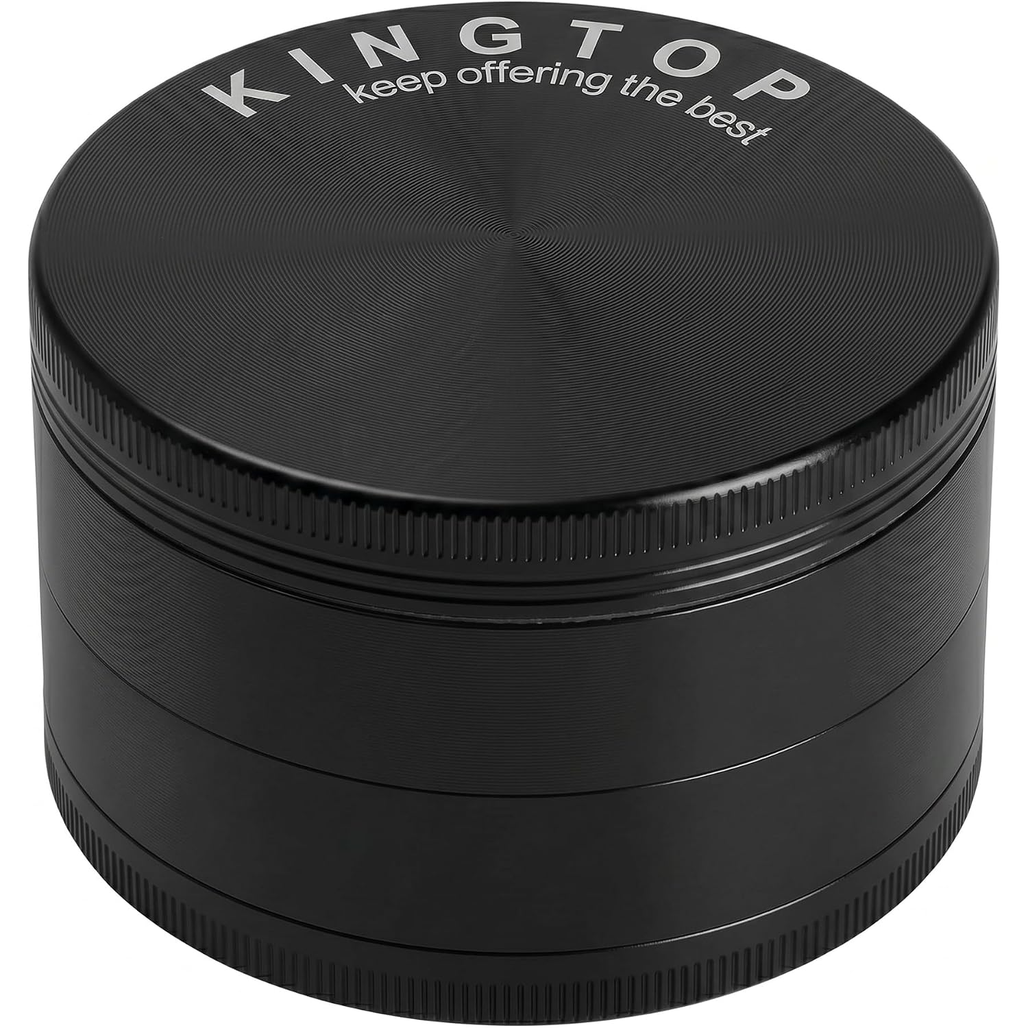 Kingtop Grinder, Large 3" Zinc Alloy Spice Grinder (Black)