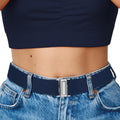 No Show Elastic Belts for Women with Invisible Flat Buckle Stretch Web Strap Belt for Jeans Pants Dresses
