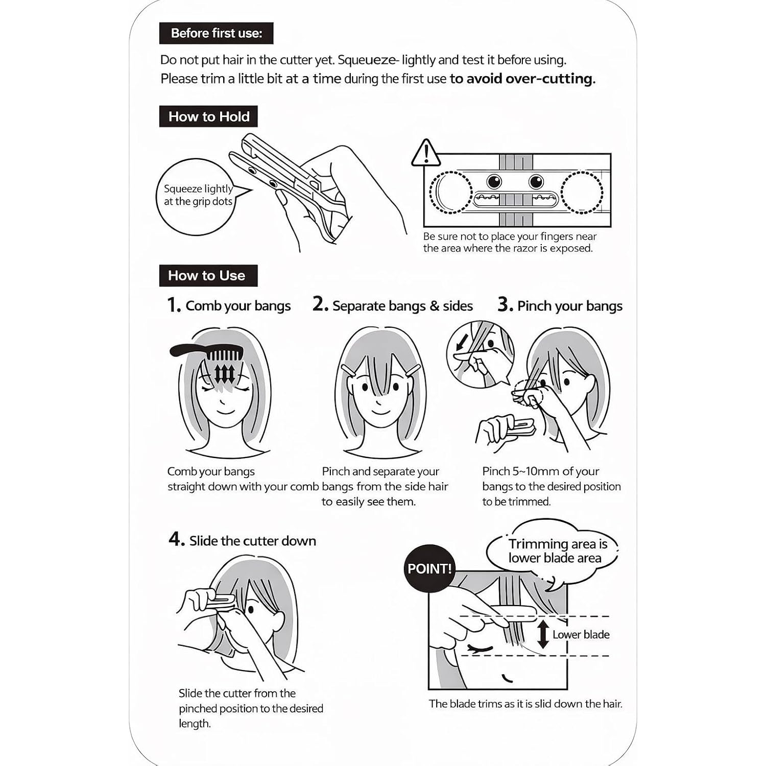 Hair Cutting Monster Easy Bangs Self Cutter 1 Piece