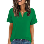 Lomon Womens Short Sleeve V Neck T Shirts Summer Tops Basic Tees Business Casual Blouses Trendy Fashion Clothes