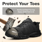 Steel Toe Shoes For Men & Women Work Shoes Women Safety Toe Sneakers Unisex | Lightweight,Breathable,Arch Fit,Comfortable,Construction,Manufacturing,Garden,Garage,Running,Factory,Plant