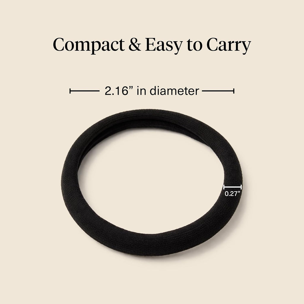 Kitsch Nylon Hair Ties No Damage - Stretchable Hair Bands For Strong All-Day Hold, Ponytail Holders | Hair Accessories For Girls - Black, 12 Pcs