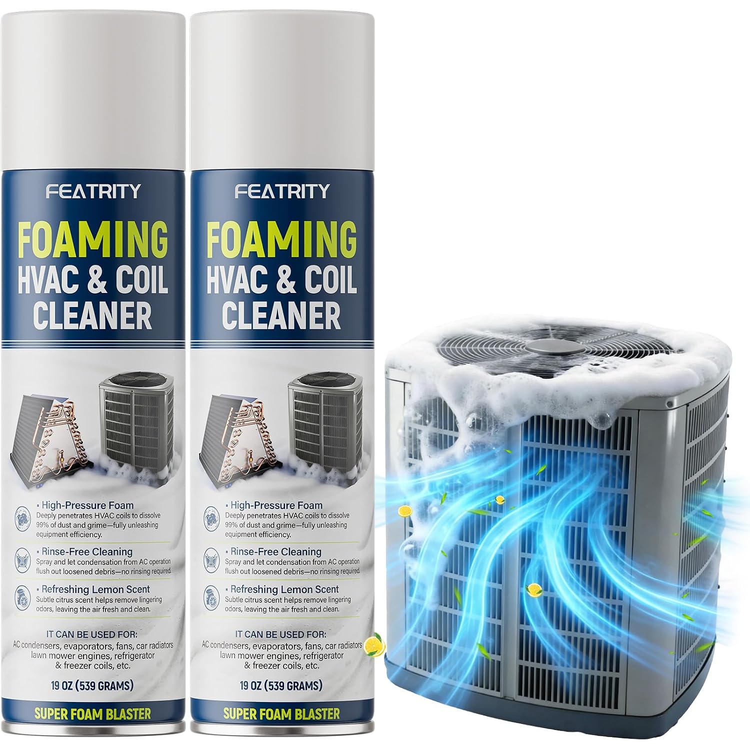 Foaming Ac Coil Cleaner: No-Rinse Deep Cleaning Spray For Evaporator And Condenser Coils For Routine Household Air Conditioner Coil Maintenance And Airflow Support - 19 Oz