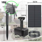Biling Upgraded Solar Fountain Pump Kit With Ground Stake For Bird Bath | Adjustable Solar Panel, Brushless Low-Consumption Motor, 4 Spray Nozzles, Eco Solar Power For Garden Fish Tank