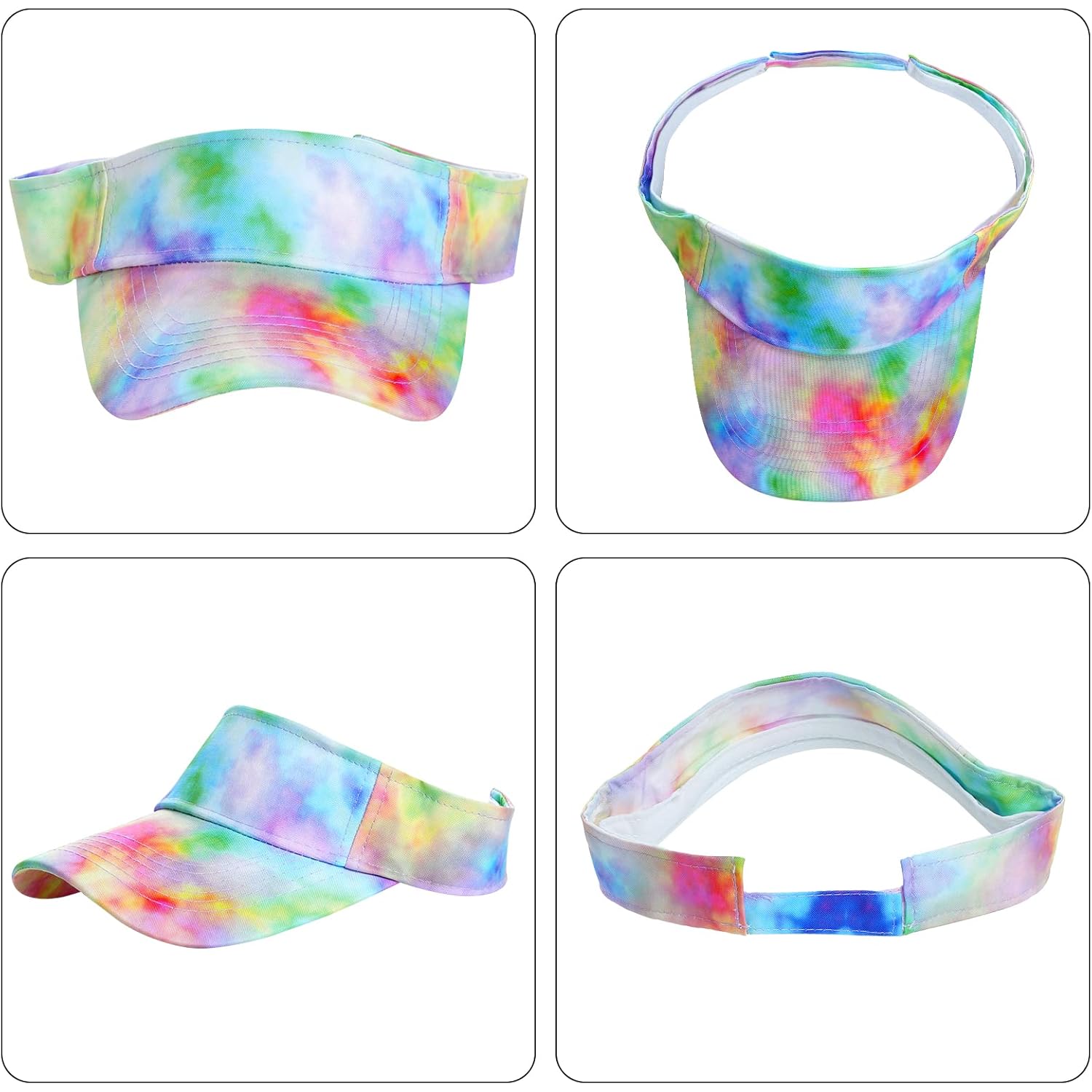 Rbenxia 2 Pieces of Adjustable Sport Visors Sun Visor Hats Cap Visors for Women and Men
