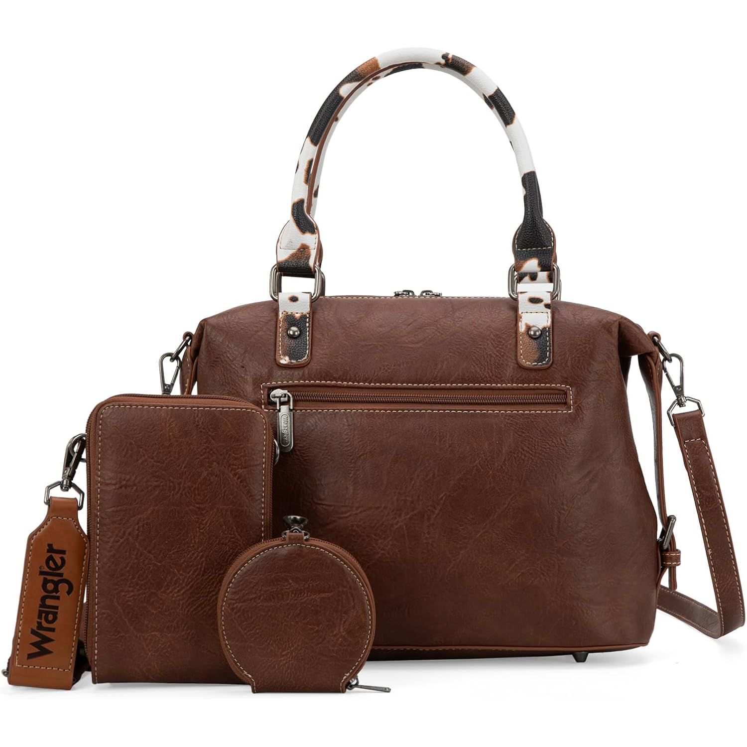 Wrangler 3Pcs Doctor Bag Sets for Women Top-handle Satchel Bag with Cell Phone Handbag and Coin Purse
