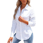 Button Down Shirts for Women Dress Shirt Long Sleeve Wrinkle Free Collared Blouse Work Business Office Solid Corset Tops