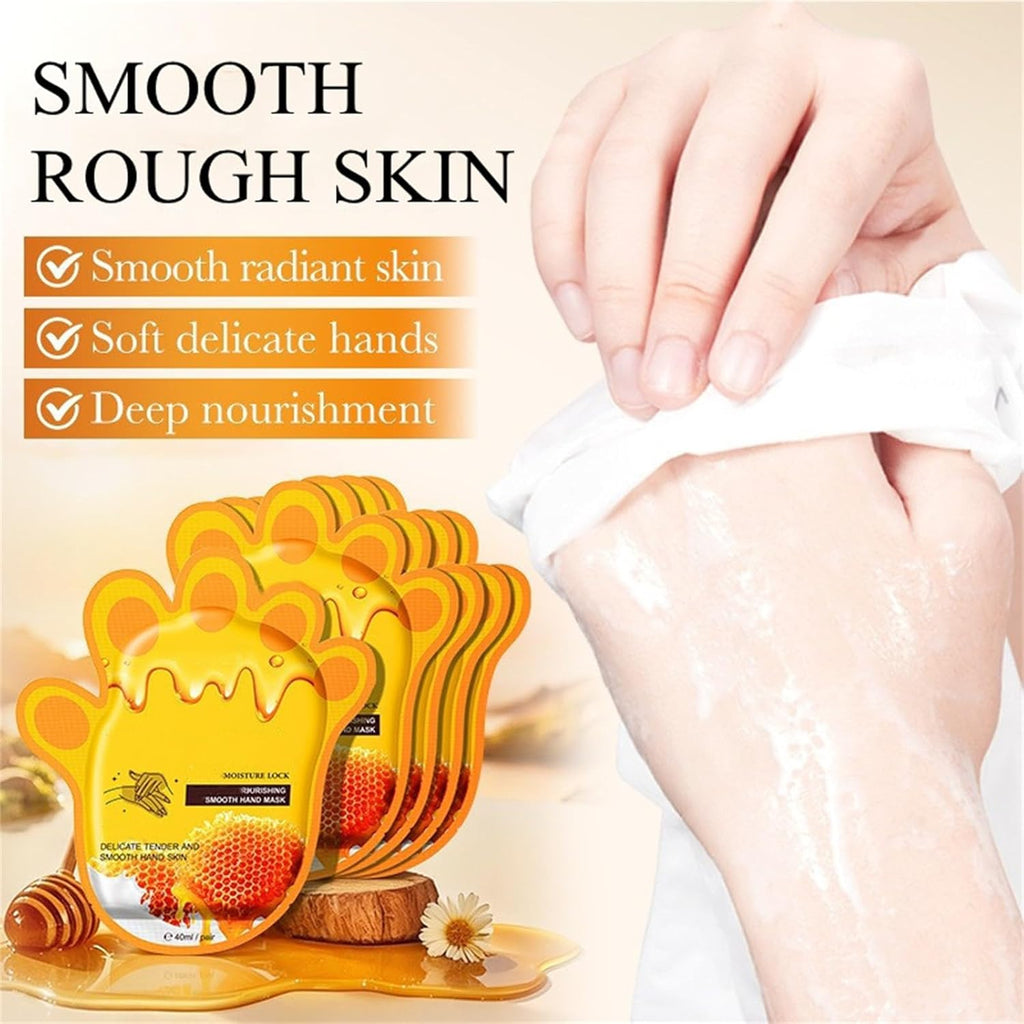 Moisturizing Hand Mask Gloves for Dry Hands, Hydrating Hand Masks 5 Pack, Nourishing Hand Care Treatment with Hyaluronic Acid, Smooth & Soft Skin Feel, Hand Moisturizing Gloves for Home Spa Use