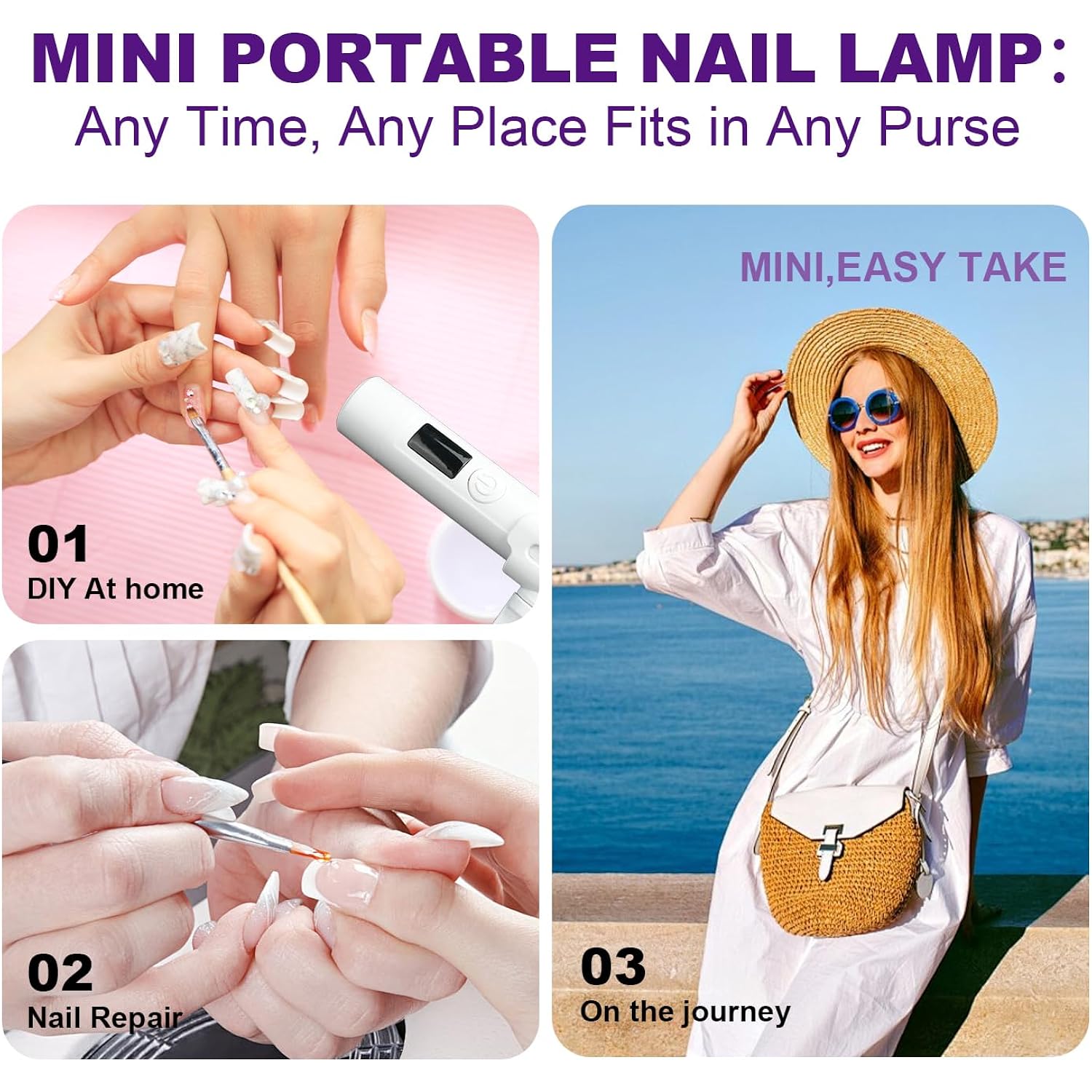 Mini UV Light for Nails,Portable LED Flash Cure Lamp for Gel X Polish, Small Handheld Magnetic Uv Pen for Single Finger, Nail Curing Lamp with Stand for Starter Salon DIY/Home Manicure/Travel