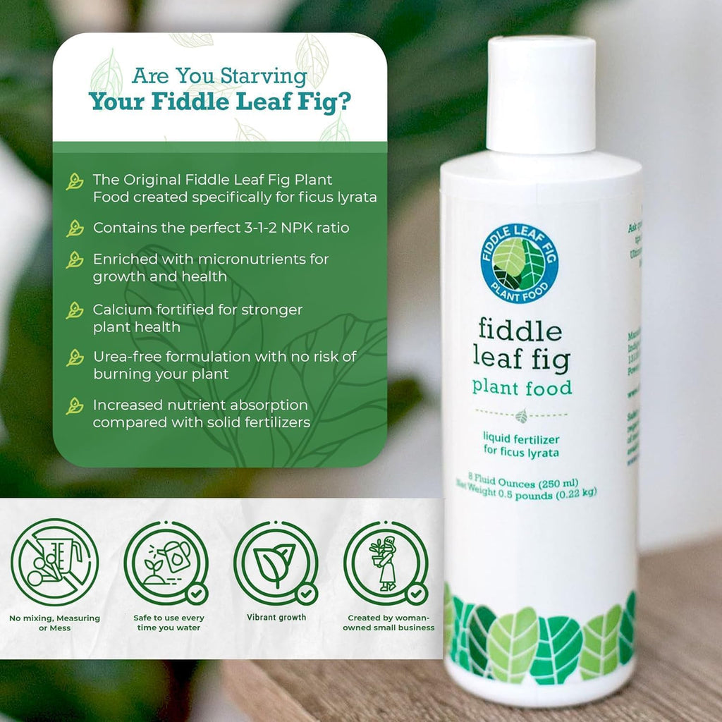 Fiddle Leaf Fig Plant Food, 3-1-2 Npk Liquid Fertilizer For Ficus, 8 Oz