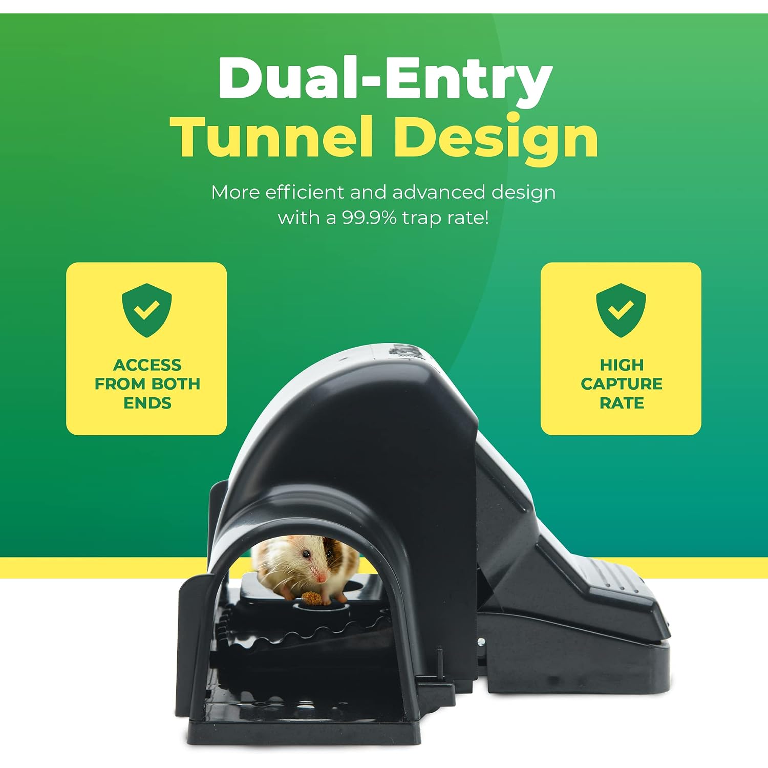Rat Traps Indoor And Outdoor - Dual-Entry Large Rat Trap Outdoor And Indoor For Home, Garden And Restaurant With 99.9% Trap Rate | Easy To Use Rodent Traps With Safe Hands Free Design - Ucatch
