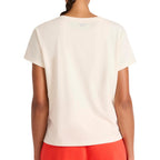 Reebok Women's Embroidery Hit Graphic Crewneck T-Shirt, Standard Fit, Lightweight Stretch Cotton Fabric Alabaster