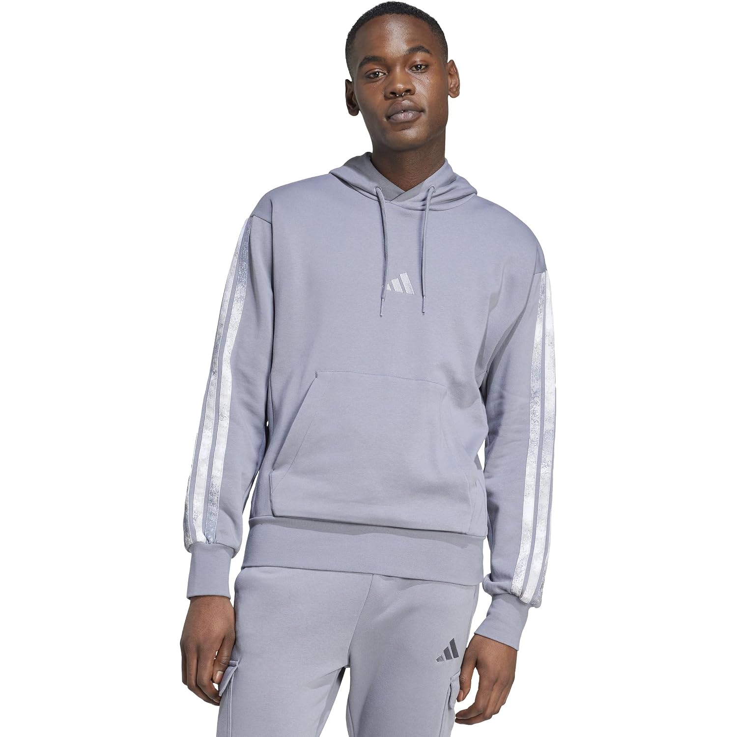 Adidas Men'S All Over Printed Colorblock Hoodie