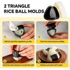 Musubi Press Mold Kit, Includes 2 Musubi Makers, 2 Onigiri Molds, 2 Rice Paddles, Temaki Roller & Luncheon Meat Slicer – Easy to Clean, Dishwasher Safe