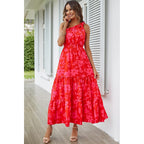 Prettygarden Women'S Summer Floral One Shoulder Maxi Dress Knot Ruffle Boho Beach Vacation Wedding Guest Long Sun Dresses
