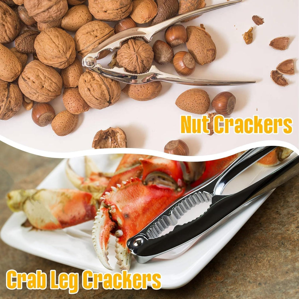 8 Pcs Crab Lobster Crackers And Picks Set, Crab Leg Cracker Tools, Seafood Crackers & Nut Cracker Set, Crab Eating Tool For Boil Supplies