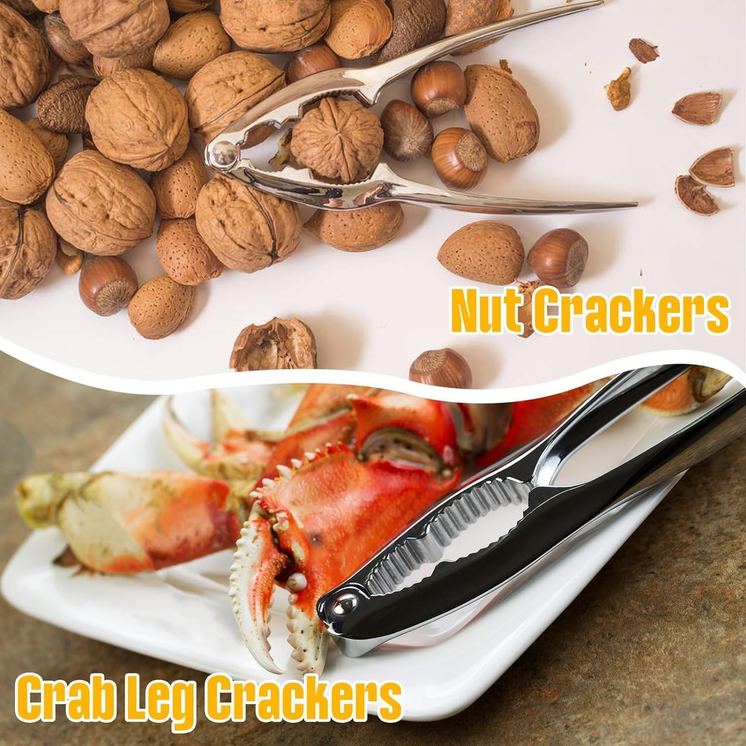 8 Pcs Crab Lobster Crackers And Picks Set, Crab Leg Cracker Tools, Seafood Crackers & Nut Cracker Set, Crab Eating Tool For Boil Supplies