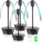 Fly Fans For Tables Rechargeable, Table Top Fly Spinner To Keep Flies Away From Food, Portable Fly Repellent Fan With Soft Stop Blades For Outdoor, Picnic, Patio & Bbq (Black, 4Pack)