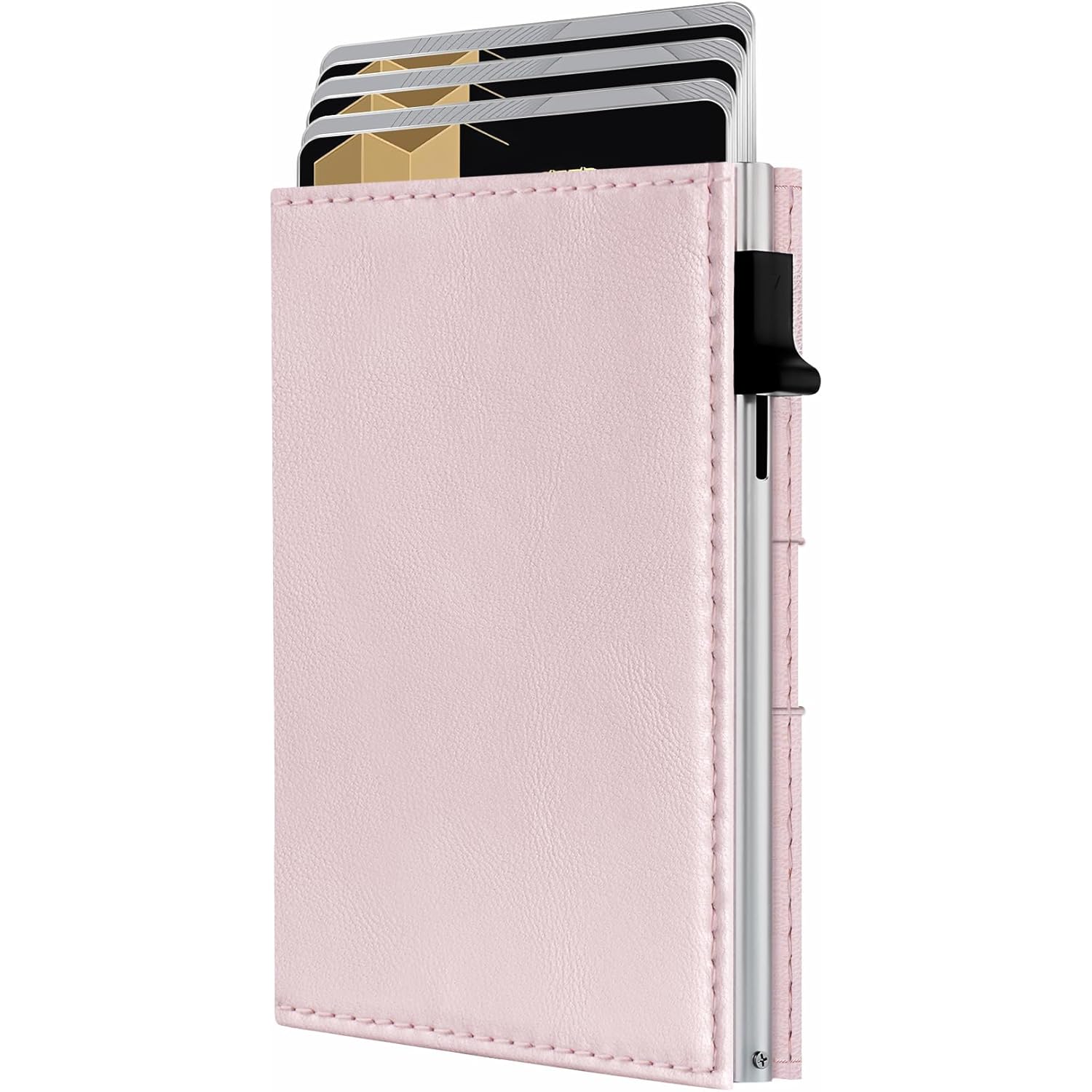 QLD RFID Wallet Women - Small Slim Trifold Wallet Anti-Theft Pop up Card Holder, Minimalist, Ultra Thin, Front Pocket, Premium Leather, 9-11 Cards Capacity | ID Window | Cash Slot