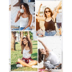 4 Pack Camisole Tops for Women Basic Undershirt Tanks Adjustable Spaghetti Straps Camis Seamless Soft Layering Top